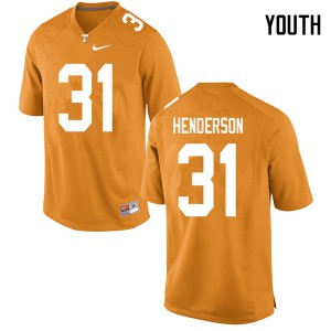 Youth #31 D.J. Henderson Tennessee Volunteers Limited Football Orange Jersey 678519-793