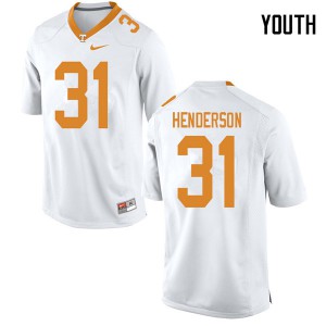 Youth #31 D.J. Henderson Tennessee Volunteers Limited Football White Jersey 598010-898