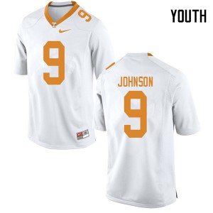 Youth #9 Garrett Johnson Tennessee Volunteers Limited Football White Jersey 634632-639