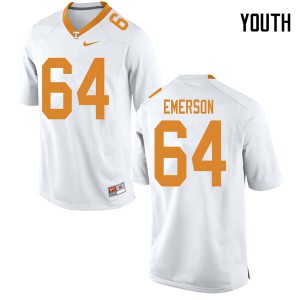 Youth #64 Greg Emerson Tennessee Volunteers Limited Football White Jersey 970543-564