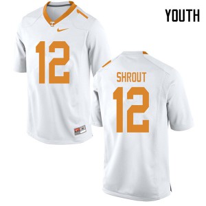 Youth #12 JT Shrout Tennessee Volunteers Limited Football White Jersey 514586-814