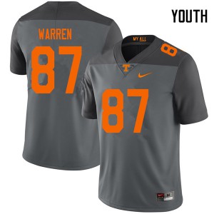 Youth #87 Jacob Warren Tennessee Volunteers Limited Football Gray Jersey 492954-874