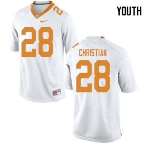 Youth #28 James Christian Tennessee Volunteers Limited Football White Jersey 848918-558