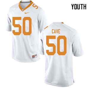 Youth #50 Joey Cave Tennessee Volunteers Limited Football White Jersey 342722-274