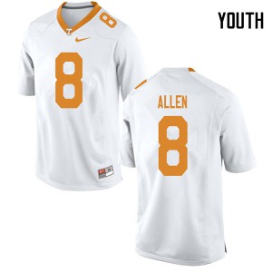 Youth #8 Jordan Allen Tennessee Volunteers Limited Football White Jersey 769288-966