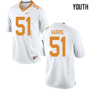 Youth #51 Kingston Harris Tennessee Volunteers Limited Football White Jersey 857972-287
