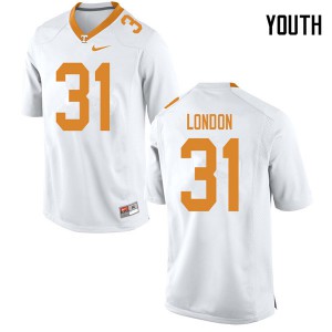 Youth #31 Madre London Tennessee Volunteers Limited Football White Jersey 242456-114