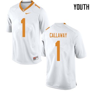 Youth #1 Marquez Callaway Tennessee Volunteers Limited Football White Jersey 378736-620