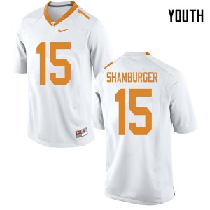 Youth #15 Shawn Shamburger Tennessee Volunteers Limited Football White Jersey 320066-330