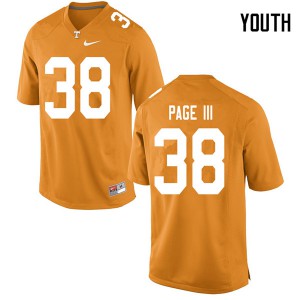 Youth #38 Solon Page III Tennessee Volunteers Limited Football Orange Jersey 616777-449