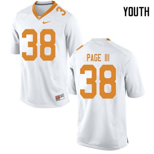 Youth #38 Solon Page III Tennessee Volunteers Limited Football White Jersey 268983-573