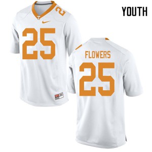 Youth #25 Trevon Flowers Tennessee Volunteers Limited Football White Jersey 254340-902