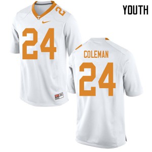 Youth #24 Trey Coleman Tennessee Volunteers Limited Football White Jersey 282569-411