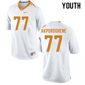 Youth #77 Chris Akporoghene Tennessee Volunteers Limited Football White Jersey 542674-333