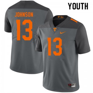Youth #13 Deandre Johnson Tennessee Volunteers Limited Football Gray Jersey 661937-193