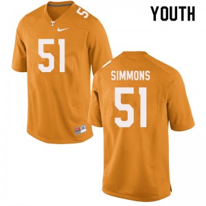 Youth #51 Elijah Simmons Tennessee Volunteers Limited Football Orange Jersey 812909-526