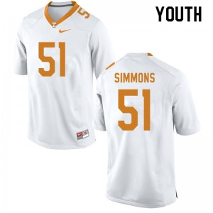 Youth #51 Elijah Simmons Tennessee Volunteers Limited Football White Jersey 321887-955