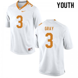 Youth #3 Eric Gray Tennessee Volunteers Limited Football White Jersey 773772-970