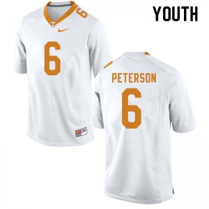 Youth #6 J.J. Peterson Tennessee Volunteers Limited Football White Jersey 217706-212