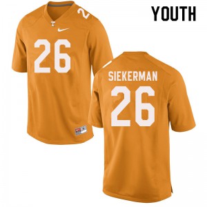Youth #26 JT Siekerman Tennessee Volunteers Limited Football Orange Jersey 519854-384
