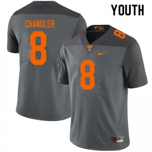 Youth #8 Ty Chandler Tennessee Volunteers Limited Football Gray Jersey 183427-446