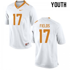 Youth #17 Tyus Fields Tennessee Volunteers Limited Football White Jersey 458913-292
