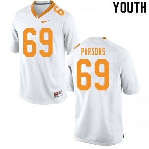 Youth #69 James Parsons Tennessee Volunteers Limited Football White Jersey 716894-598