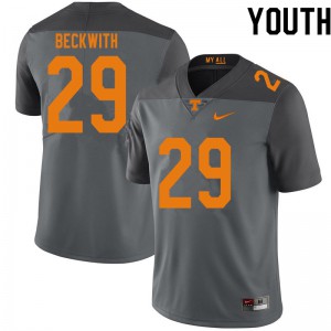 Youth #29 Camryn Beckwith Tennessee Volunteers Limited Football Gray Jersey 559830-995