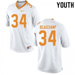 Youth #34 Deontae Beauchamp Tennessee Volunteers Limited Football White Jersey 413221-519