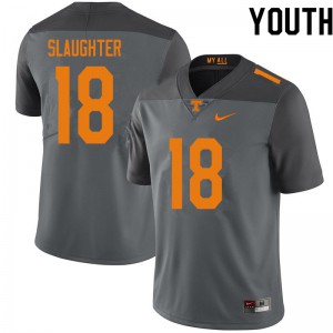 Youth #18 Doneiko Slaughter Tennessee Volunteers Limited Football Gray Jersey 277300-873