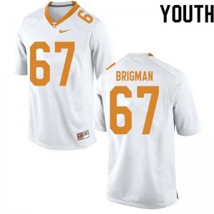 Youth #67 Jacob Brigman Tennessee Volunteers Limited Football White Jersey 360259-973