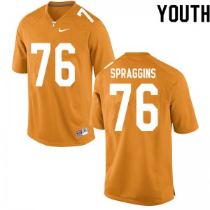 Youth #76 Javontez Spraggins Tennessee Volunteers Limited Football Orange Jersey 960987-886