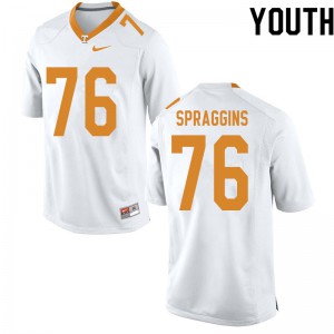 Youth #76 Javontez Spraggins Tennessee Volunteers Limited Football White Jersey 396524-282