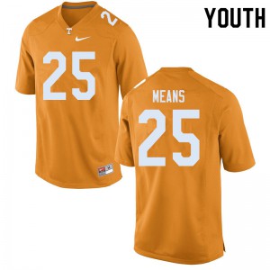 Youth #25 Jerrod Means Tennessee Volunteers Limited Football Orange Jersey 416976-726
