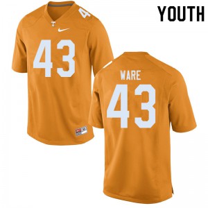 Youth #43 Marshall Ware Tennessee Volunteers Limited Football Orange Jersey 901557-319