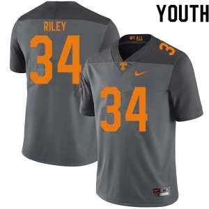 Youth #34 Trel Riley Tennessee Volunteers Limited Football Gray Jersey 765610-490