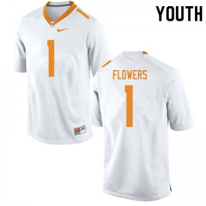 Youth #1 Trevon Flowers Tennessee Volunteers Limited Football White Jersey 723829-781