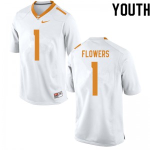 Youth #1 Trevon Flowers Tennessee Volunteers Limited Football White Jersey 117788-635