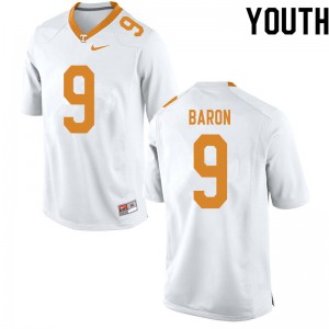 Youth #9 Tyler Baron Tennessee Volunteers Limited Football White Jersey 347100-348