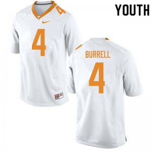 Youth #4 Warren Burrell Tennessee Volunteers Limited Football White Jersey 991614-232