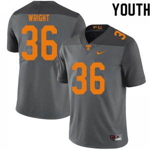 Youth #36 William Wright Tennessee Volunteers Limited Football Gray Jersey 392854-972