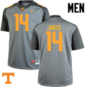 Mens #14 Zac Jancek Tennessee Volunteers Limited Football Gray Jersey 697439-407