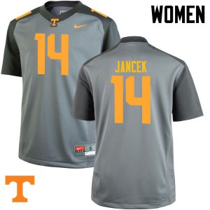Womens #14 Zac Jancek Tennessee Volunteers Limited Football Gray Jersey 695793-633