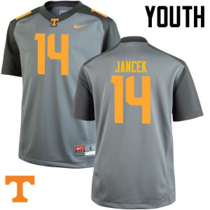 Youth #14 Zac Jancek Tennessee Volunteers Limited Football Gray Jersey 269445-209
