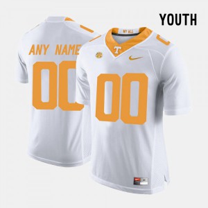 Youth Tennessee Volunteers #00 White Customized Jerseys 667412-379